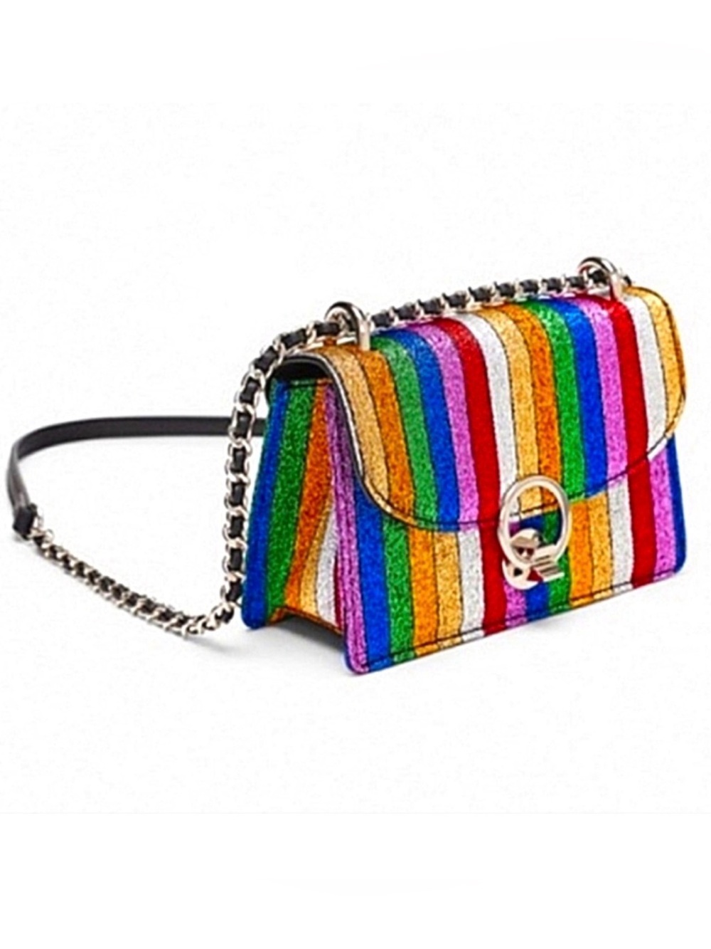 Zara Rainbow Stripe Crossbody Bag - Multicolor